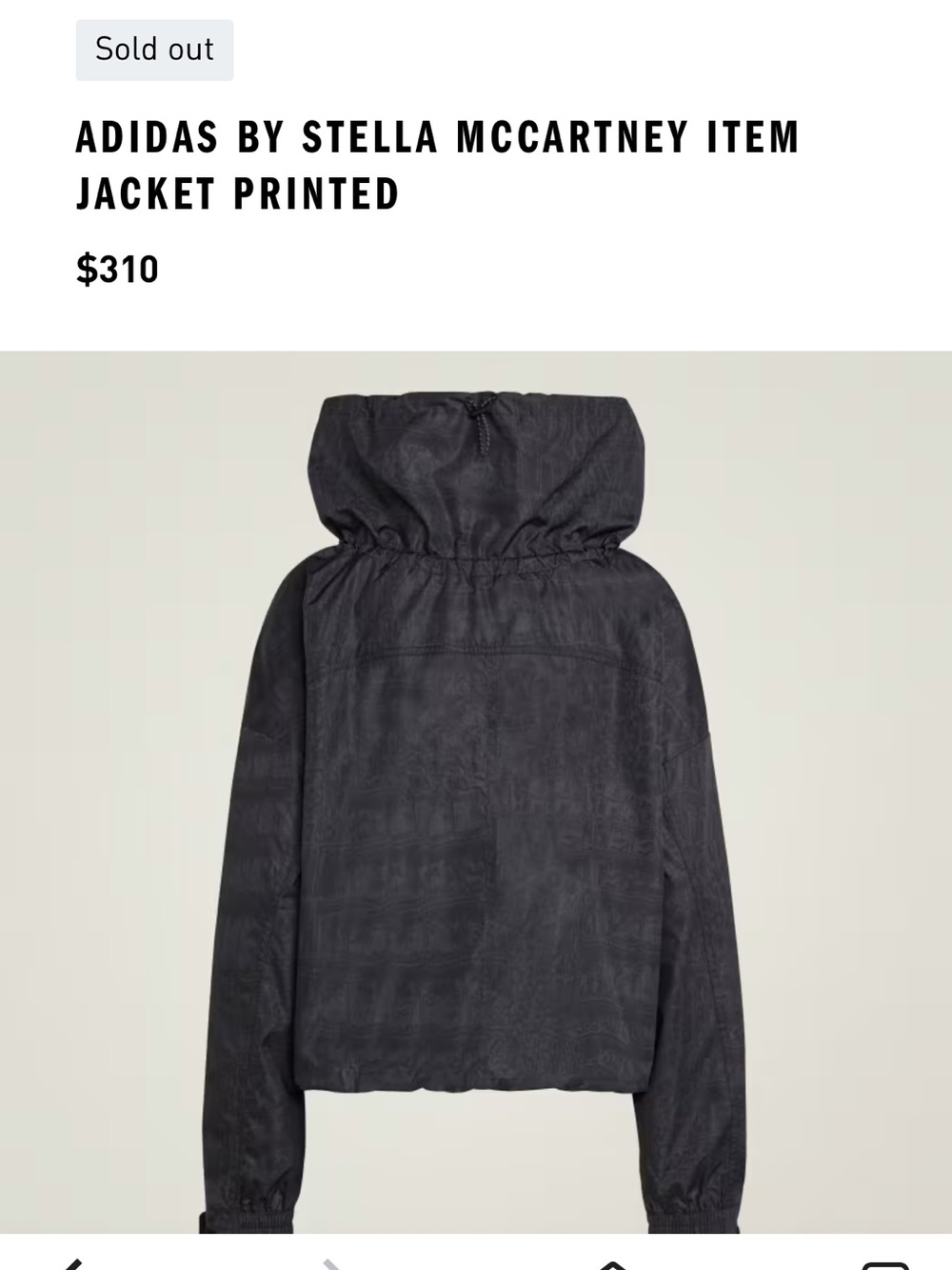 NEW🖤Stella McCartney x Adidas training track jacket utility black $310 - Picture 3 of 16